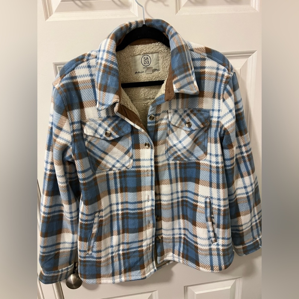 Sherpa plaid shirt